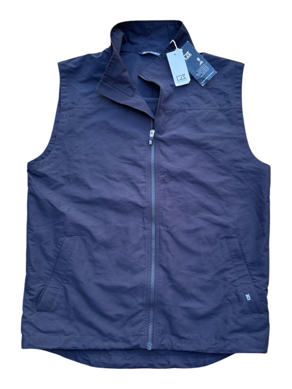 Cutter & Buck Charter Eco Recycled Men's Full-Zip Vest in navy blue Eco S